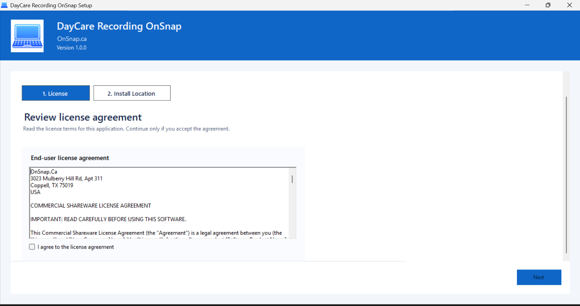 Installer review or build screenshot for OnSnap Windows Installer App